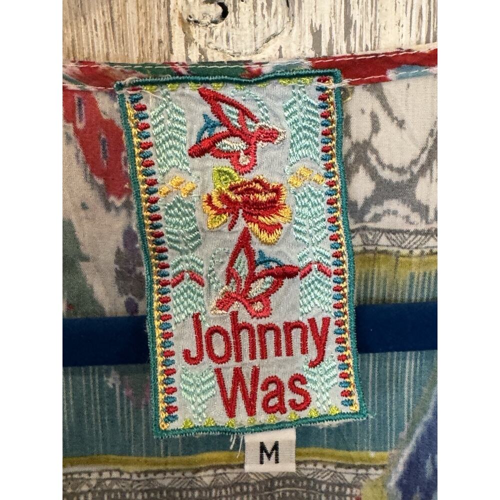 Johnny Was Blouse Tunic Top Cupra Rayon Multicolor Size Medium - Picture 2 of 4